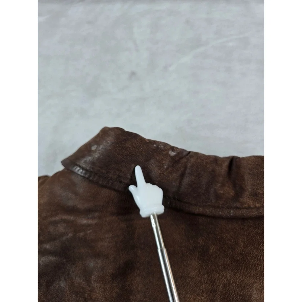 Vintage Banana Republic Suede Leather Bomber Jacket Men Large 46 Brown Insulated